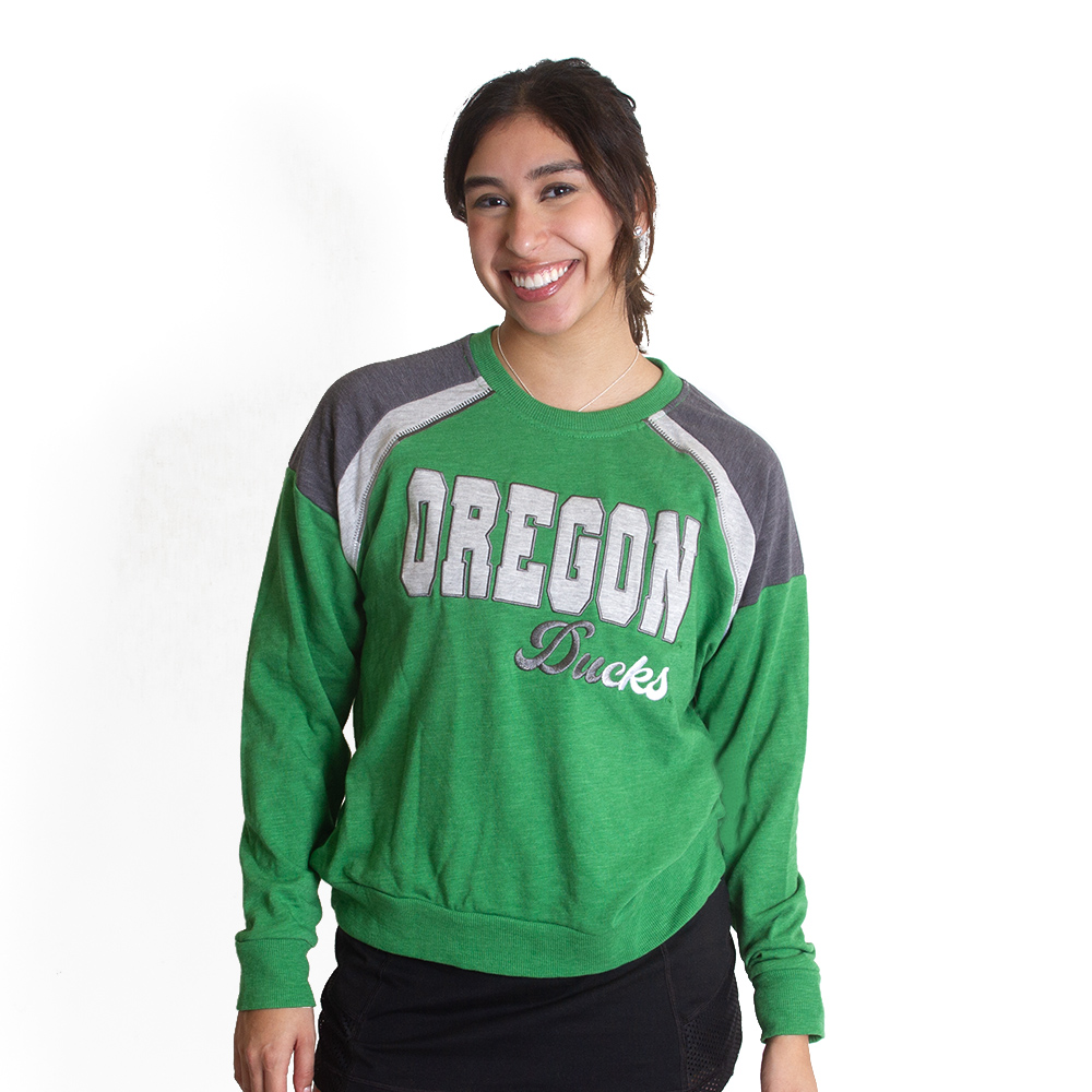 Ducks Spirit, Colosseum, Green, Pullover, Cotton Blend, Women, Softball, Sweatshirt, 782974